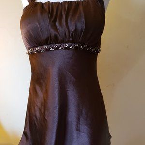 Brown  sheen tunic top